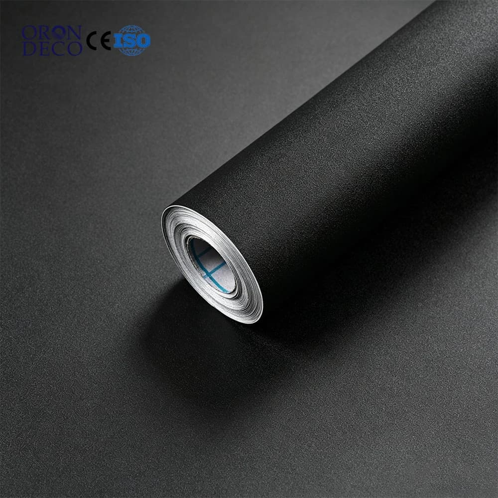 COWINLIFE 3D Matte Black Wall Paper House Decoration Interior 3d Wall Sticker Floor Tiles Cabinet Wallpaper Waterproof Bedroom Decor