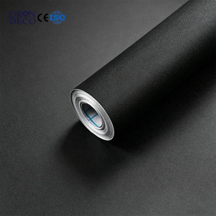 COWINLIFE 3D Matte Black Wall Paper House Decoration Interior 3d Wall Sticker Floor Tiles Cabinet Wallpaper Waterproof Bedroom Decor detail 1