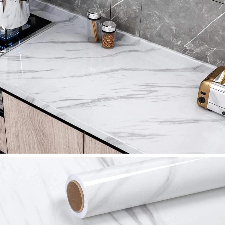 COWINLIFE 3d Marble Wallpaper White Peel and Stick Cabinet Wallpaper Waterproof Self Adhesive Wallpaper Rolls for Bedroom Decoration detail 4