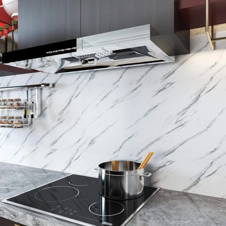 COWINLIFE 3d Marble Wallpaper White Peel and Stick Cabinet Wallpaper Waterproof Self Adhesive Wallpaper Rolls for Bedroom Decoration detail 5