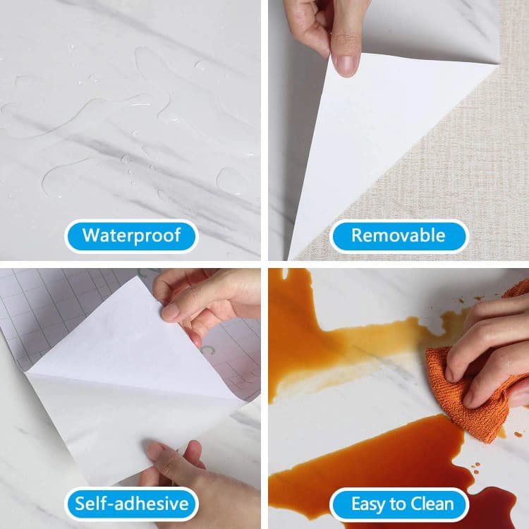 COWINLIFE 3d Marble Wallpaper White Peel and Stick Cabinet Wallpaper Waterproof Self Adhesive Wallpaper Rolls for Bedroom Decoration detail 6