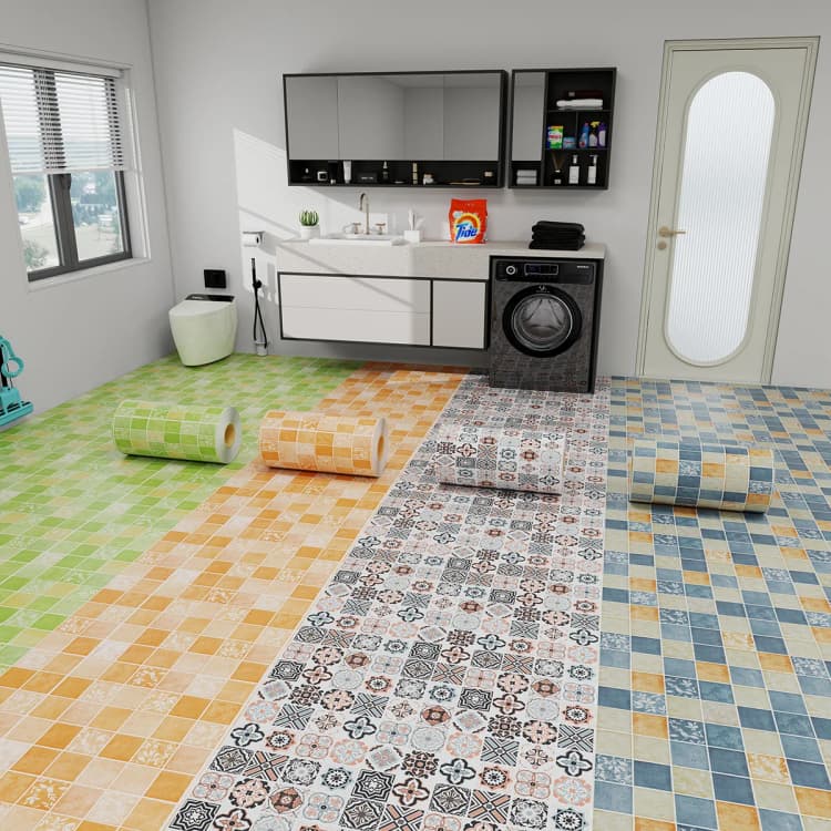 Hot Sale 3D Wood Grain Peel & Stick Flooring PVC Wood Vinyl Flooring Self Adhesive Wallpaper Rolls Floor Tiles for Home Decor detail 2