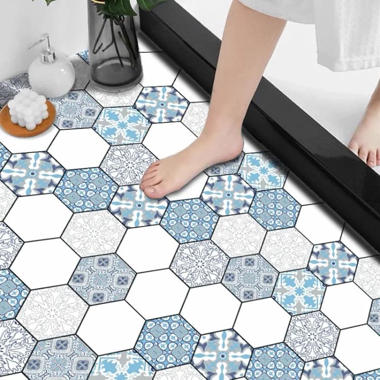 COWINLIFE PVC Floor Sticker Wood Vinyl Garage Floor Tiles 3d Wood Wallpaper Waterproof Peel & Stick Flooring Home Decoration Items detail 2