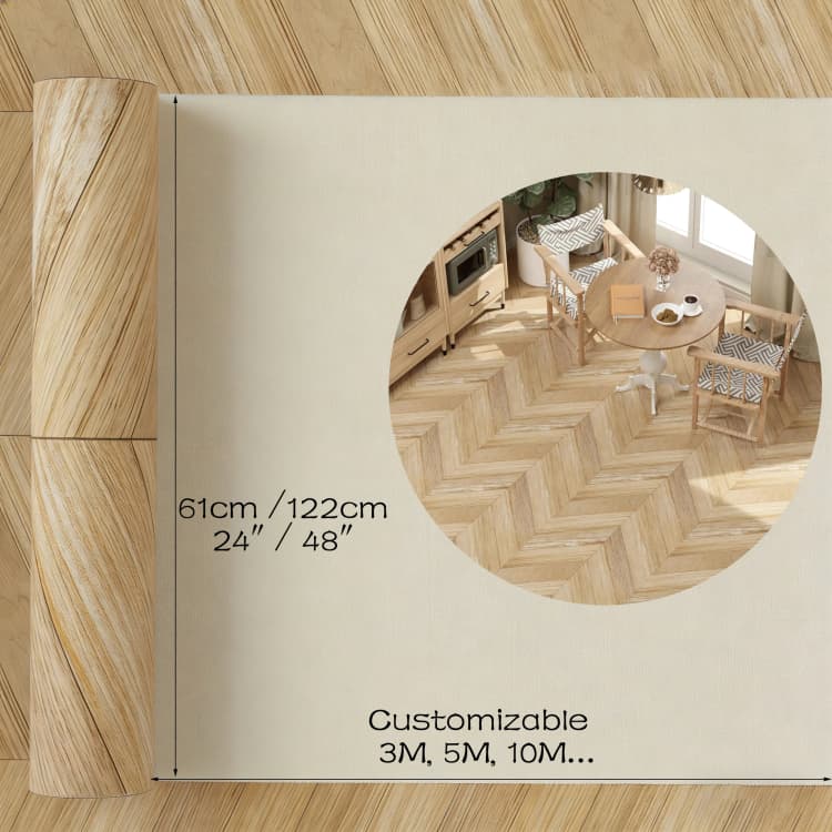 COWINLIFE PVC Floor Sticker Wood Vinyl Garage Floor Tiles 3d Wood Wallpaper Waterproof Peel & Stick Flooring Home Decoration Items detail 5