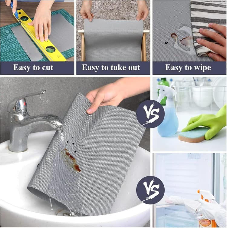COWINLIFE Food Grade Diamond Textured EVA Anti Slip Mat Rolls Washable Kitchen Table Placemat Fridge Cabinet Shelf Liner Drawer Mat detail 6
