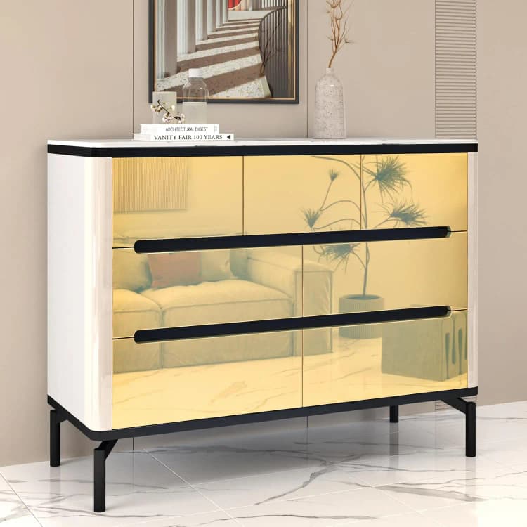 COWINLIFE Mirror Gold Metallic Self-Adhesive Vinyl Wrap Roll Cabinet Wallpaper Waterproof Decorative Film for Kitchen Backsplash detail 2