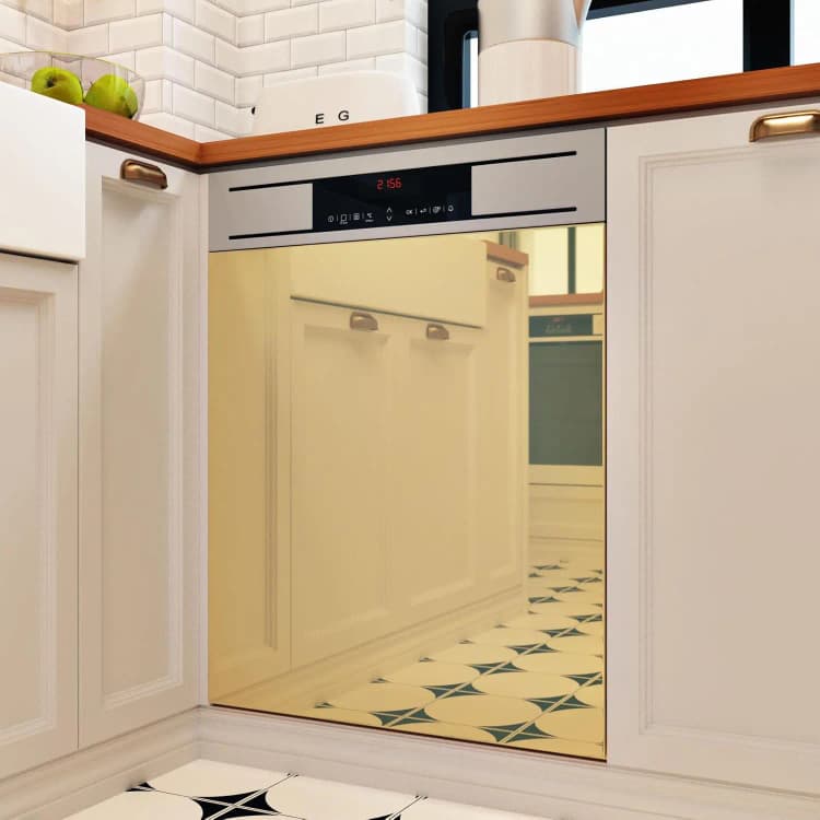 COWINLIFE Mirror Gold Metallic Self-Adhesive Vinyl Wrap Roll Cabinet Wallpaper Waterproof Decorative Film for Kitchen Backsplash detail 6