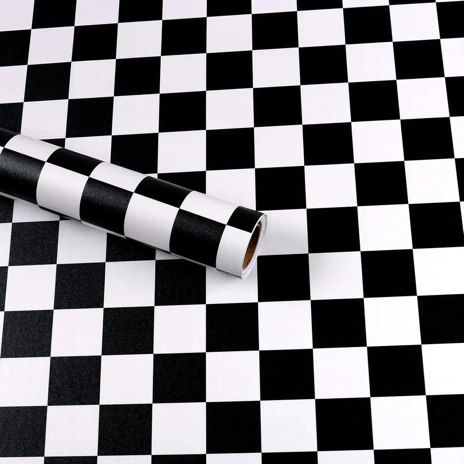 COWINLIFE 3d Black Checker Self Adhesive Wallpaper Rolls Furniture Renovation Pvc Peel & Stick Flooring Bathroom Wallpaper Waterproof