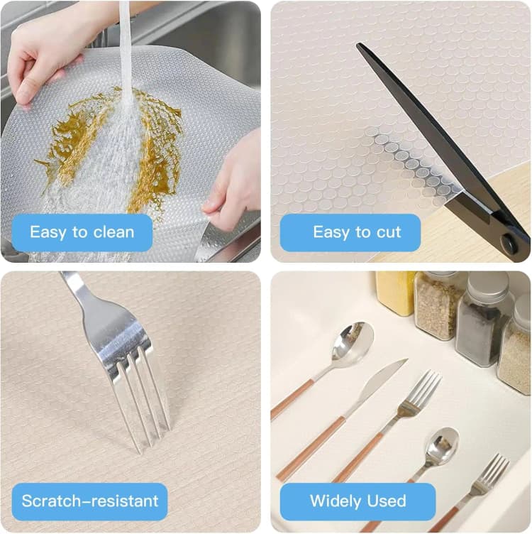 COWINLIFE OEM Available Eva Drawer Mat Food Safety Waterproof Cabinet Anti Slip Mat Eva Shelf Liners Mats Roll for Kitchen Fridge detail 3