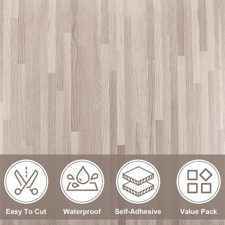 COWINLIFE Wood Wallpaper Waterproof Wall Stickers Home Decor Peel and Stick Tile Wood Vinyl Flooring Roll for Living Room Furniture detail 6