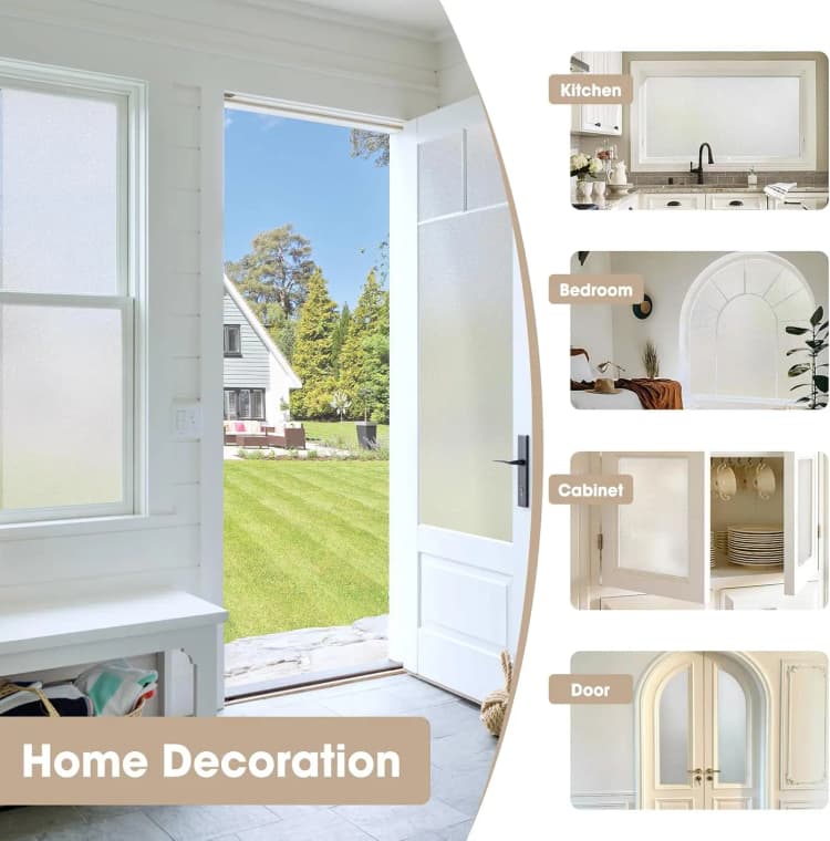 COWINLIFE DECO Stained Privacy Glass Film Self Adhesive Wallpaper Rolls Frost protection Cover Decorative Film Vinyl Wrap Window Film detail 4