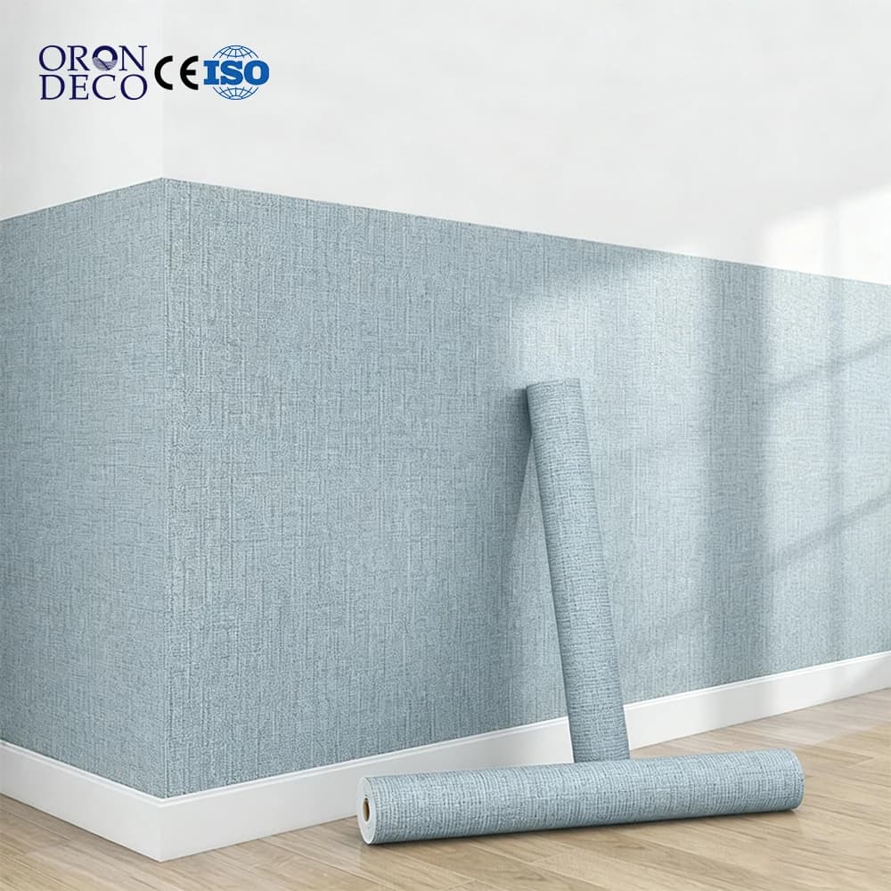 COWINLIFE Pvc Fabric Linen Wallpaper Waterproof 3D Self Adhesive Wallpaper Rolls Interior Wall Decorations for Home Luxury Furniture