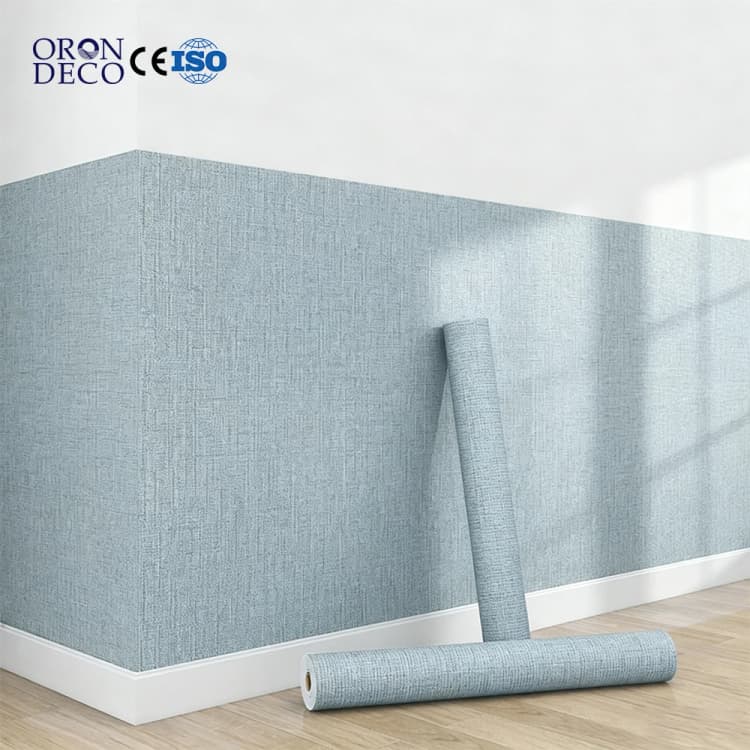 COWINLIFE Pvc Fabric Linen Wallpaper Waterproof 3D Self Adhesive Wallpaper Rolls Interior Wall Decorations for Home Luxury Furniture detail 1