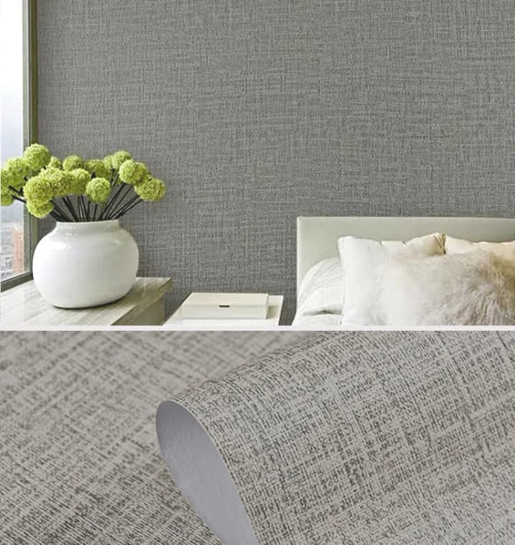 COWINLIFE Pvc Fabric Linen Wallpaper Waterproof 3D Self Adhesive Wallpaper Rolls Interior Wall Decorations for Home Luxury Furniture detail 7
