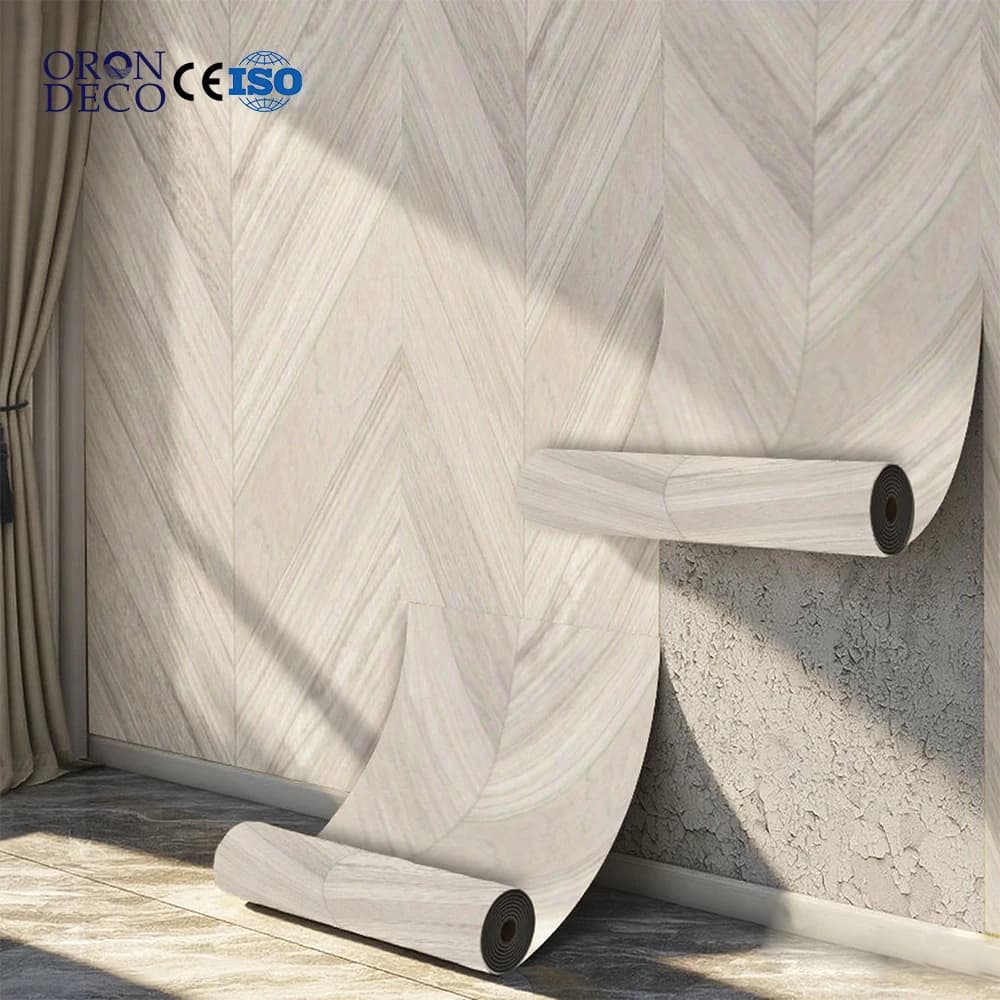 COWINLIFE Wood Wallpaper Waterproof Decorative Wall Covering Wood Vinyl Wall Sticker for Cabinets Peel & Stick Flooring Removable