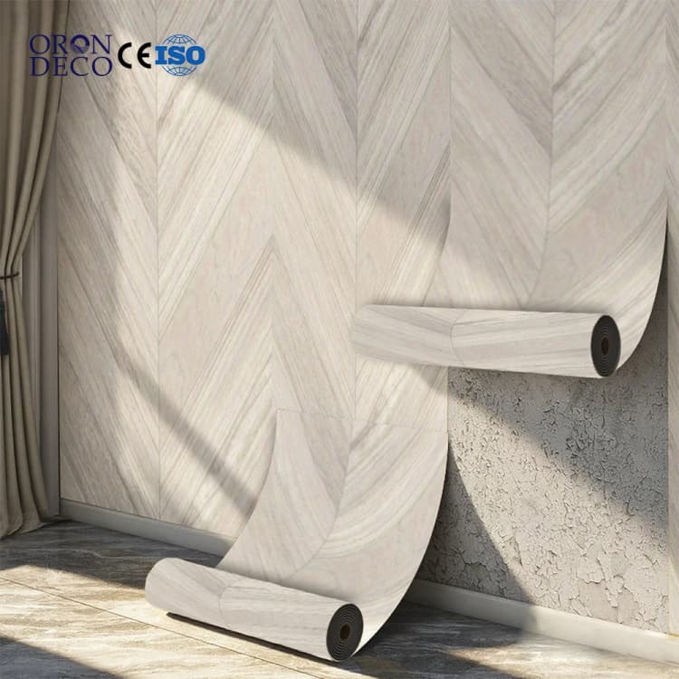 COWINLIFE Wood Wallpaper Waterproof Decorative Wall Covering Wood Vinyl Wall Sticker for Cabinets Peel & Stick Flooring Removable detail 1