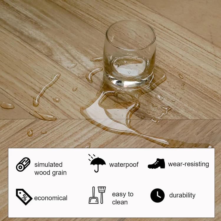 COWINLIFE Wood Wallpaper Waterproof Decorative Wall Covering Wood Vinyl Wall Sticker for Cabinets Peel & Stick Flooring Removable detail 5