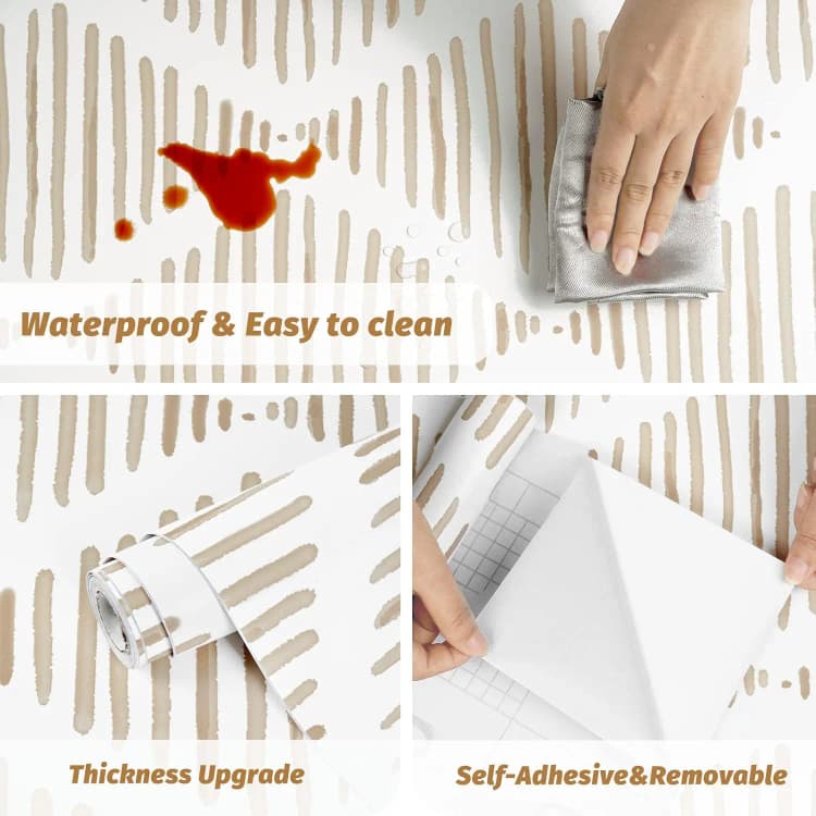 COWINLIFE PVC Self Adhesive 3d Wallpaper Rolls Peel and Stick Tile Wall Stickers Home Decor for Kitchen Furniture Cabinet Renovation detail 6