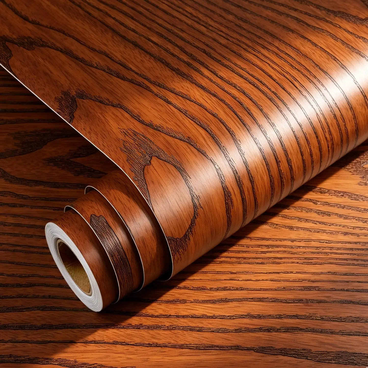3D Wood Grain Wall Sticker Waterproof PVC Self-Adhesive Wallpaper Roll Luxury Peel&Stick Decorative Film for Cabinet Renovation