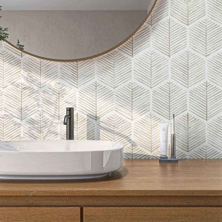 COWINLIFE Beige Geometric Wall Stickers Peel and Stick Tile 3D Boho Vinyl Wrap Self Adhesive Wallpaper Roll for Living Room Furniture detail 3