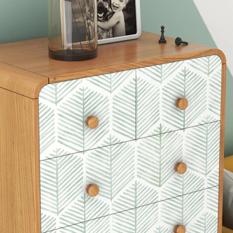COWINLIFE Beige Geometric Wall Stickers Peel and Stick Tile 3D Boho Vinyl Wrap Self Adhesive Wallpaper Roll for Living Room Furniture detail 6