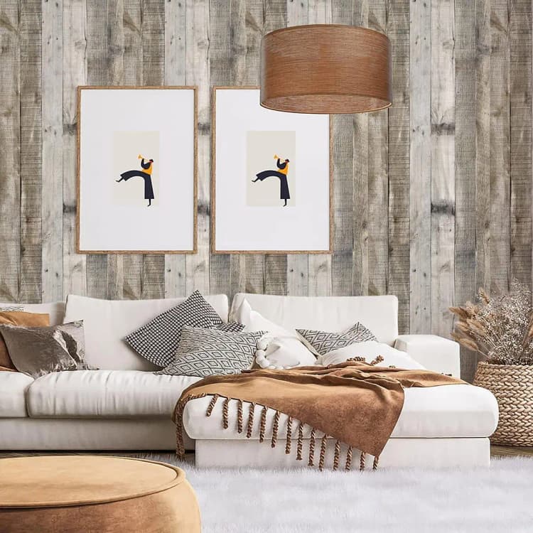 COWINLIFE Retro Peel Stick Wallpapers Rolls Wall Paper Wall Coating 3d Effect Wood Wall Panel Vinyl Wrap for Living Room Furniture detail 2
