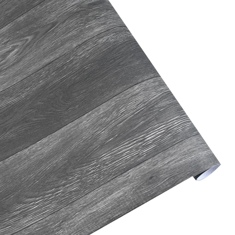 COWINLIFE Gray Self-Adhesive Flooring Sticker Decorative 3D Wood PVC Vinyl Flooring Roll for Home Decor Luxury Living Room Furniture detail 1
