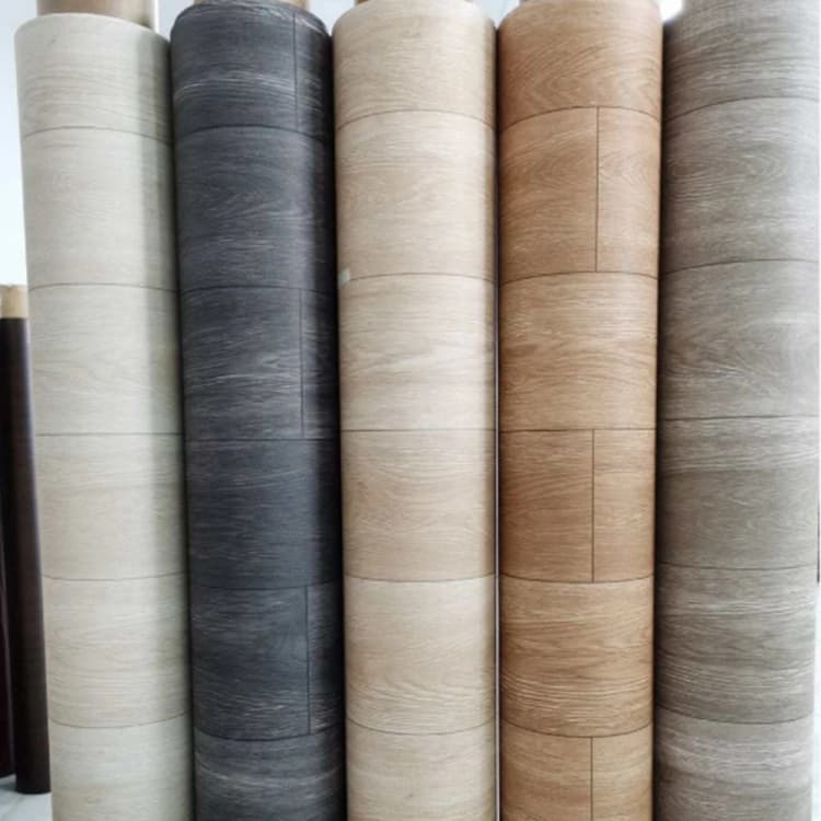 COWINLIFE Gray Self-Adhesive Flooring Sticker Decorative 3D Wood PVC Vinyl Flooring Roll for Home Decor Luxury Living Room Furniture detail 3