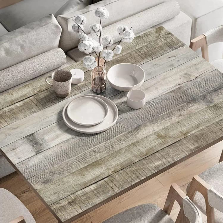 COWINLIFE PVC Grey Wood Wallpaper Peel and Stick Wallpaper Rolls Vinyl Wrap Wall Decor for Cabinets Kitchen Living Room Furniture detail 3