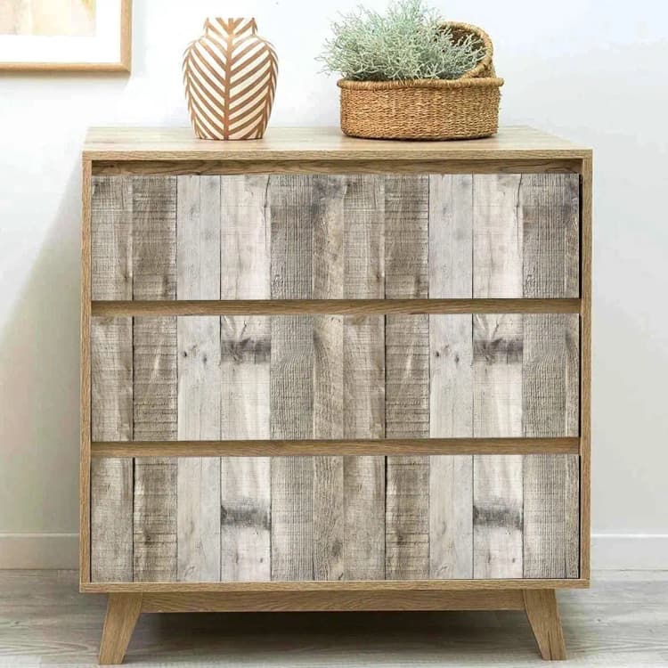 COWINLIFE PVC Grey Wood Wallpaper Peel and Stick Wallpaper Rolls Vinyl Wrap Wall Decor for Cabinets Kitchen Living Room Furniture detail 4