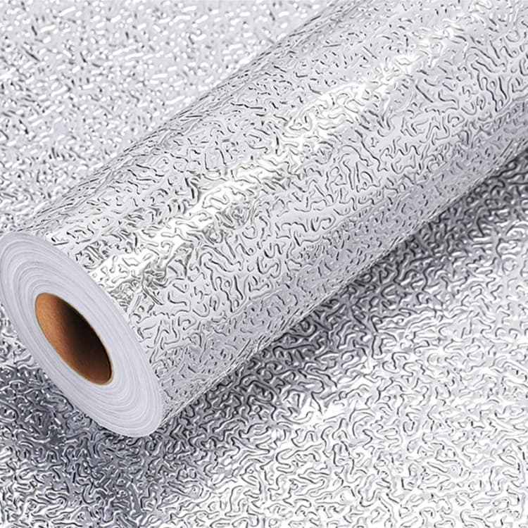 3D Metal Silver Greaseproof Waterproof Easy to Clean Modern Self Adhesive Film Peel Wallpaper for Kitchen and BBQ Grill detail 7