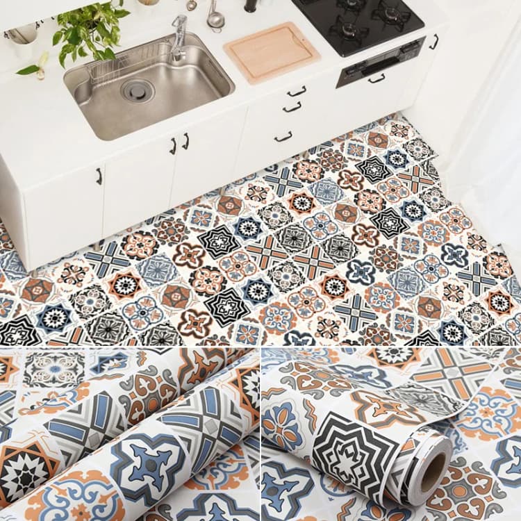 Wholesale Waterproof 3D Self Adhesive Vinyl Flooring PVC Roll with 0.08-0.25mm Thickness for Bathroom Floor detail 5