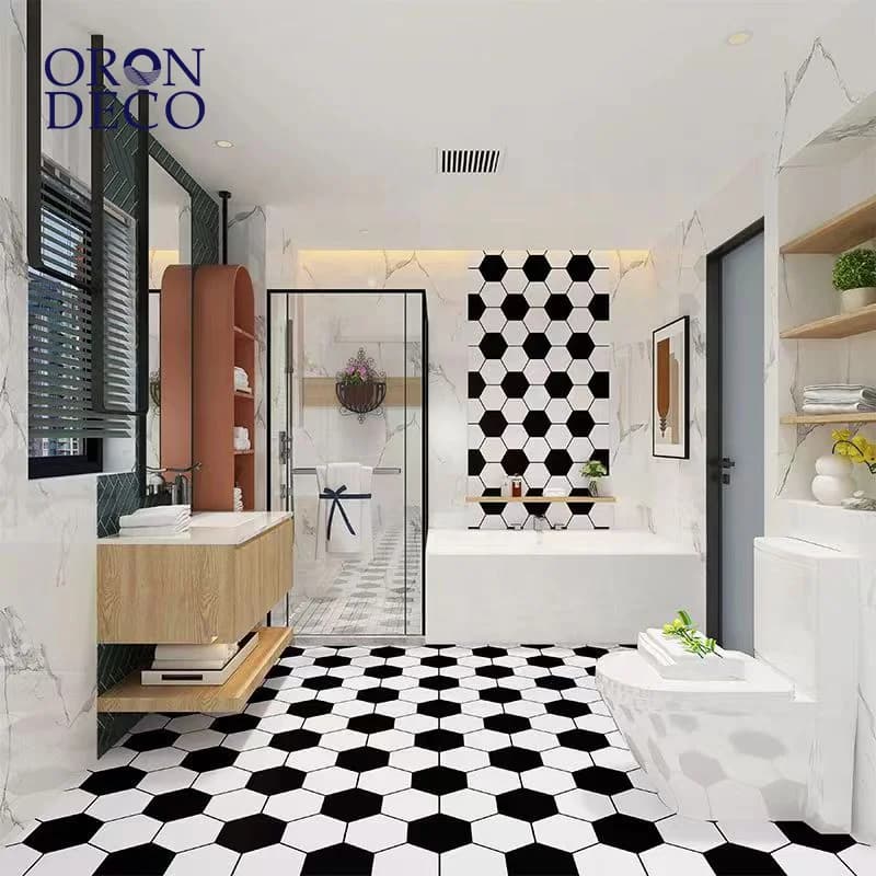 COWINLIFE DECO PVC Self-Adhesive Vinyl Flooring Stickers Waterproof Anti-Slip Wear Resistant Frosted Design