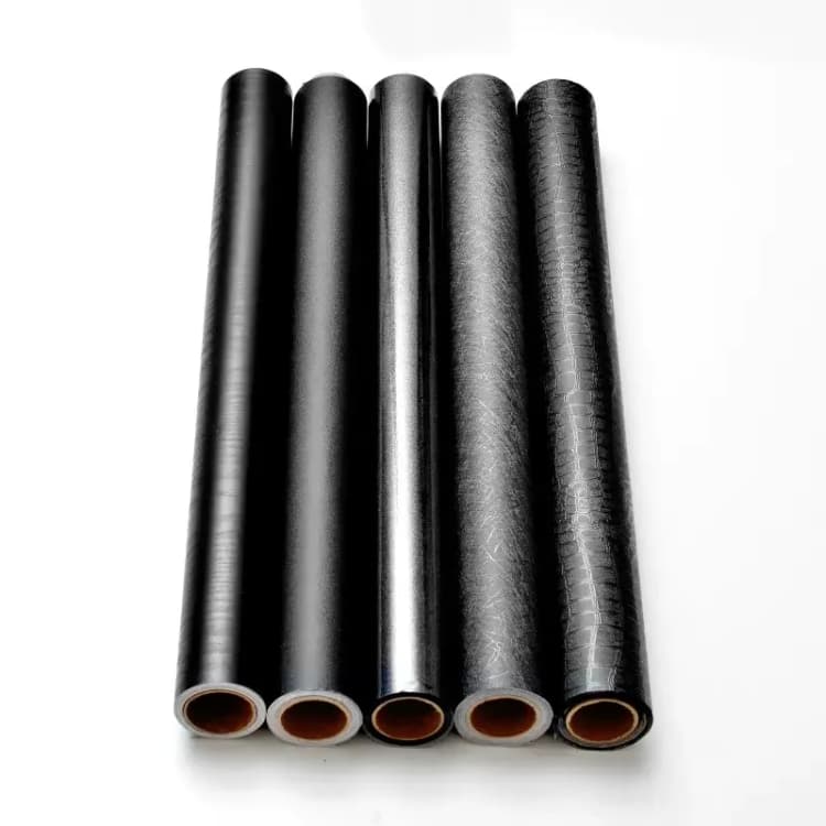 COWINLIFE Black Crocodile Textured Wallpaper Faux Leather Self Adhesive Wallpaper Waterproof Wall Covering for Living Room Furniture detail 6
