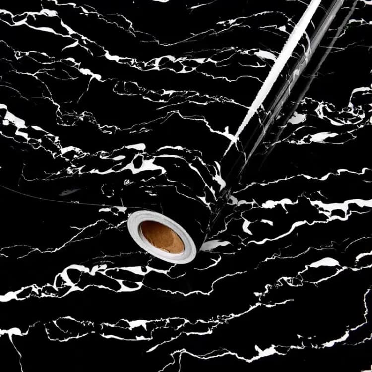 COWINLIFE Black Crocodile Textured Wallpaper Faux Leather Self Adhesive Wallpaper Waterproof Wall Covering for Living Room Furniture detail 8