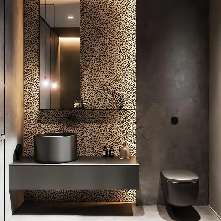 COWINLIFE DECO Self Adhesive Wallpaper Roll 3D Brown Black Leopard Pattern Removable Peel and Stick Contact Paper for Home Decoration detail 6