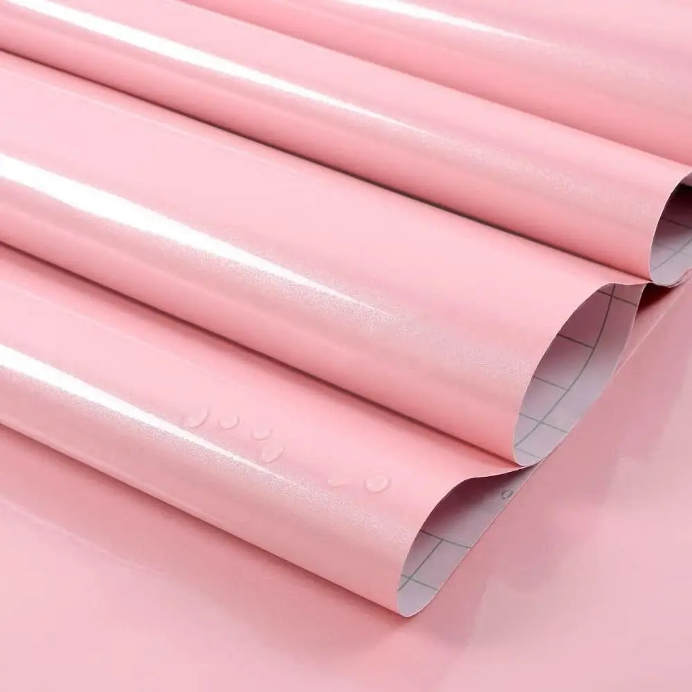 Modern Waterproof Pink Glitter PVC Self-Adhesive Peel and Stick Kitchen Wall and Countertop Vinyl Wallpaper Decor detail 4