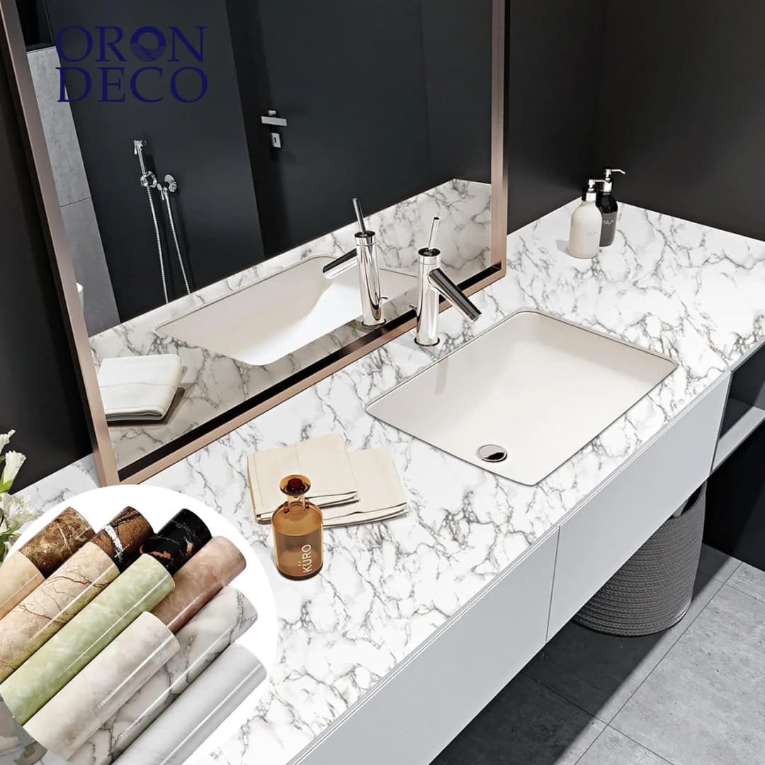 COWINLIFE DECO PVC Material Peel Stick Waterproof Grey Wallpaper Modern Self-Adhesive Marble Sticker Household Administration Use