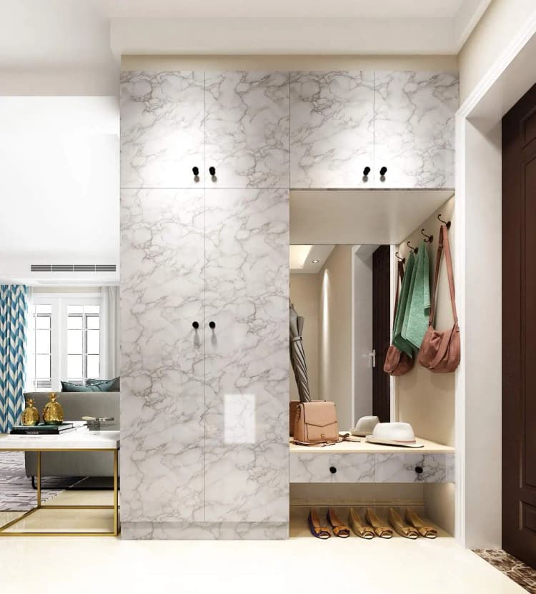 COWINLIFE DECO PVC Material Peel Stick Waterproof Grey Wallpaper Modern Self-Adhesive Marble Sticker Household Administration Use detail 5
