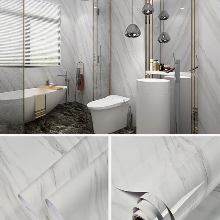 Green Modern Geometric Waterproof Self-Adhesive Marble & Granite Design Removable Peel Stick PVC Kitchen Counter Wallpaper detail 5