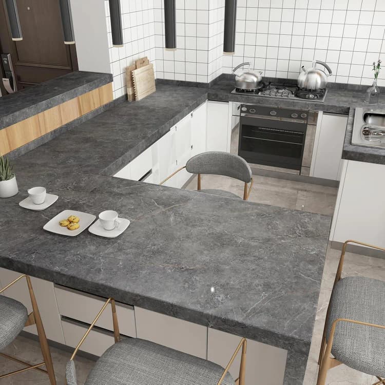 COWINLIFE DECO Best Selling High Glossy Waterproof Wallpaper Peel and Stick PVC Self Adhesive 3D Marble Sticker for Kitchen Cabinets detail 5