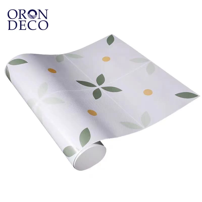 COWINLIFE DECO Custom Floral Pattern Peel Stick Self-Adhesive Vinyl Floor Sticker Wallpaper Modern PVC Indoor Bathroom Waterproof
