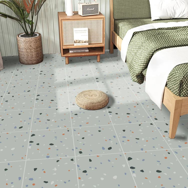 COWINLIFE DECO Black Self Adhesive Peel Stick PVC Floor Sticker Wallpaper Modern New Vinyl Waterproof Indoor Wear Resistant Bathroom detail 6