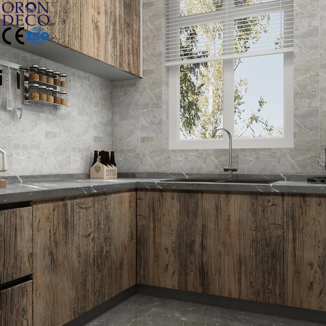 COWINLIFE DECO Vintage Waterproof Peel Stick Wallpaper Rolls Luxury 3D Kitchen Wood Walls Bathroom Home Decoration PVC Self Adhesive