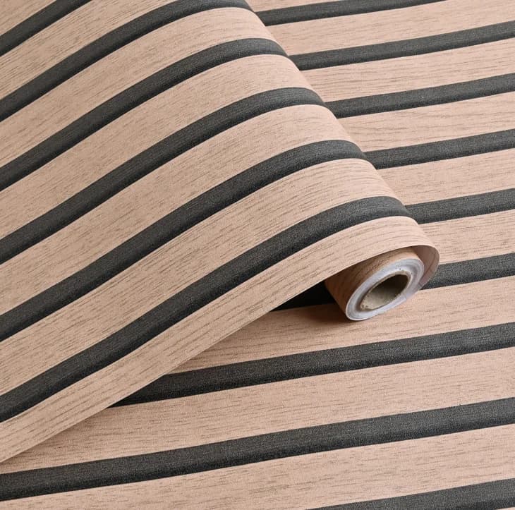 COWINLIFE DECO Self-adhesive PVC Vinyl Wallpaper Modern 3D Wooden Wall Stripes Waterproof Mold-Proof Peel Stick Design Bedroom detail 2