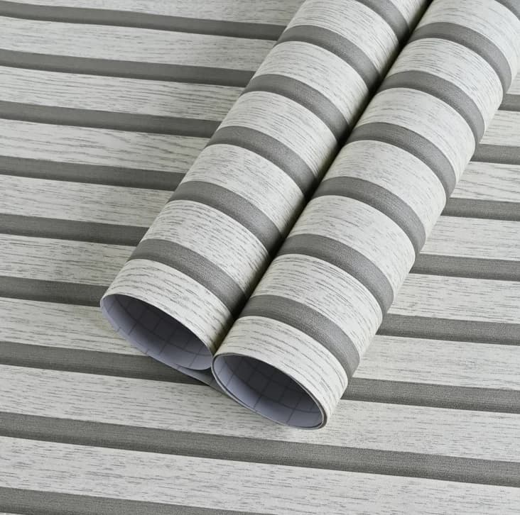 COWINLIFE DECO Self-adhesive PVC Vinyl Wallpaper Modern 3D Wooden Wall Stripes Waterproof Mold-Proof Peel Stick Design Bedroom detail 5