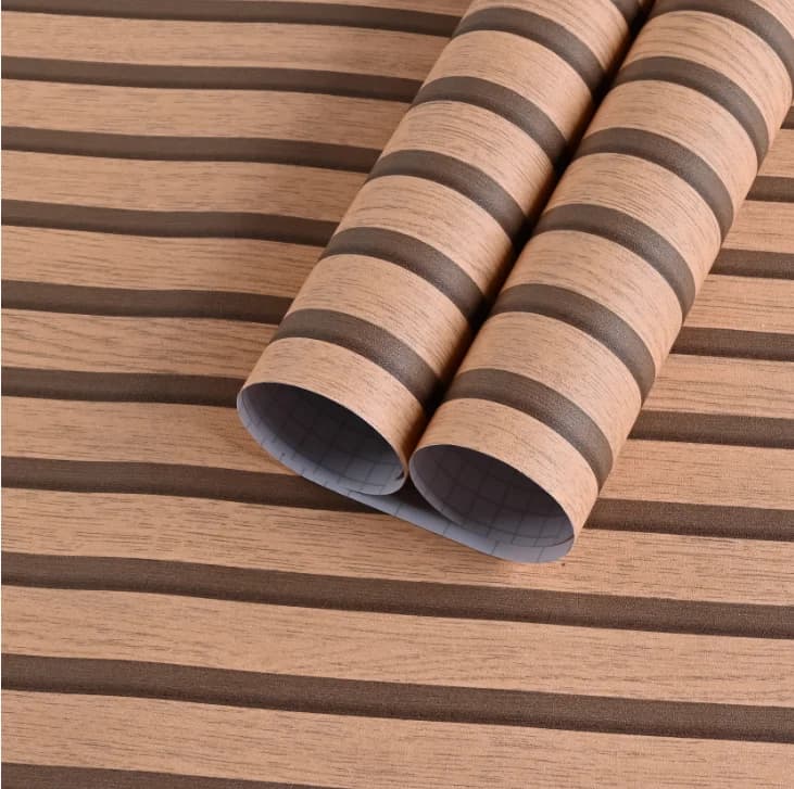 COWINLIFE DECO Self-adhesive PVC Vinyl Wallpaper Modern 3D Wooden Wall Stripes Waterproof Mold-Proof Peel Stick Design Bedroom detail 7