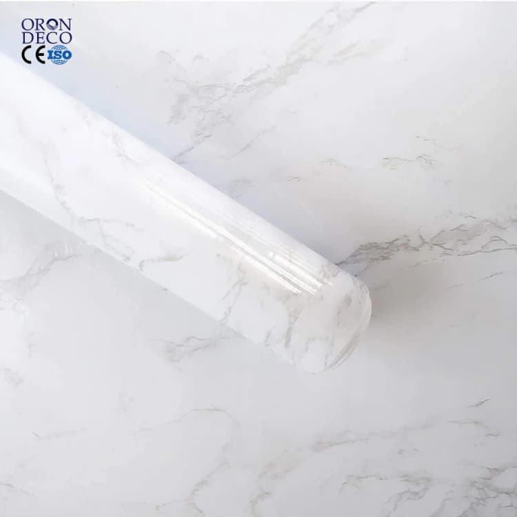 COWINLIFE DECO PVC Waterproof Peel & Stick 3D Tile Wallpaper for Bathroom Home Decoration with Marble Design detail 1