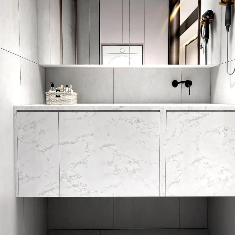 COWINLIFE DECO PVC Waterproof Peel & Stick 3D Tile Wallpaper for Bathroom Home Decoration with Marble Design detail 6