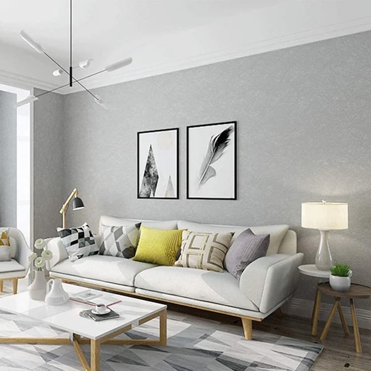 Modern Geometric Waterproof Silver 3D Heavy Embossed Silk PVC Vinyl Self-Adhesive Wallpaper for Household Furniture Countertop detail 3